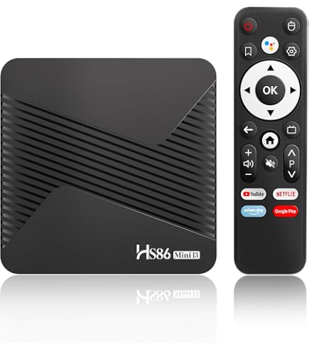Android 14.0 TV Box 4K Android TV Box Quad Core Chip with Wi-Fi 6